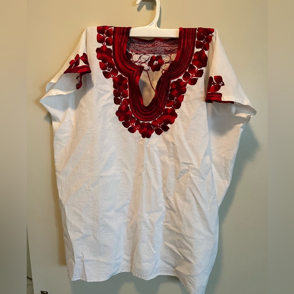 Handmade. Red rose embroidered women top. Excellent condition. Hand wash.